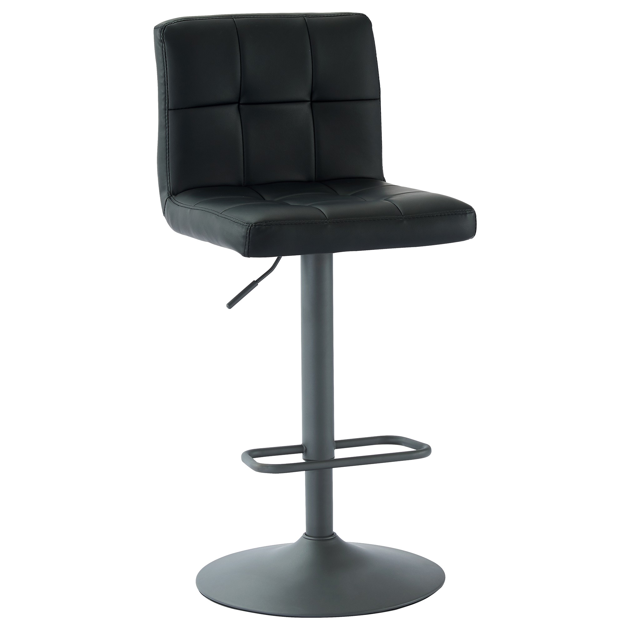 Fusion Air Lift Stool Black Faux Leather