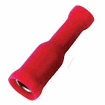 Bullet Connector Female 22/18 Ga; Xscorpion; Red; 100 Pcs