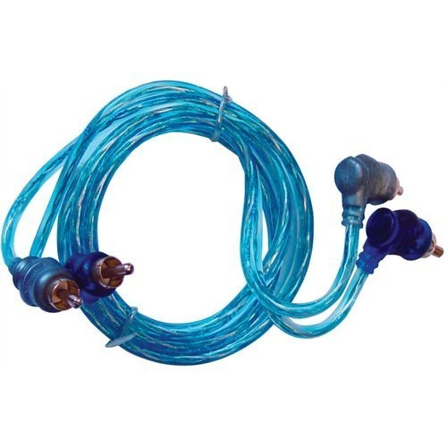 RCA Cable 3' Right Angle Blue/Platinum Twisted