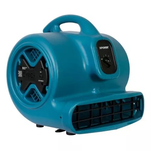 XPOWER X-600A 1/3 HP 2400 CFM 3 Speed Air Mover, Carpet Dryer, Floor Fan, Blower with Built-in GFCI Power Outlets