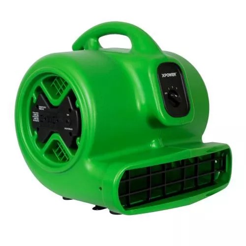XPOWER X-600A 1/3 HP 2400 CFM 3 Speed Air Mover, Carpet Dryer, Floor Fan, Blower with Built-in GFCI Power Outlets
