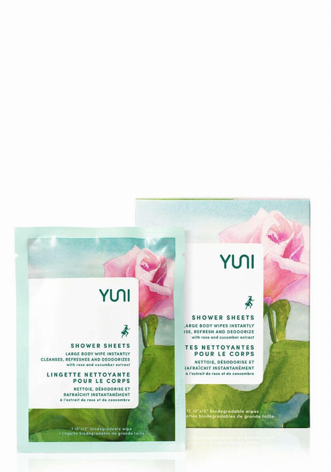 Rose Cucumber Shower Sheets Large 12 X 10 Natural Biodegradable Body Wipes - Box Of 12