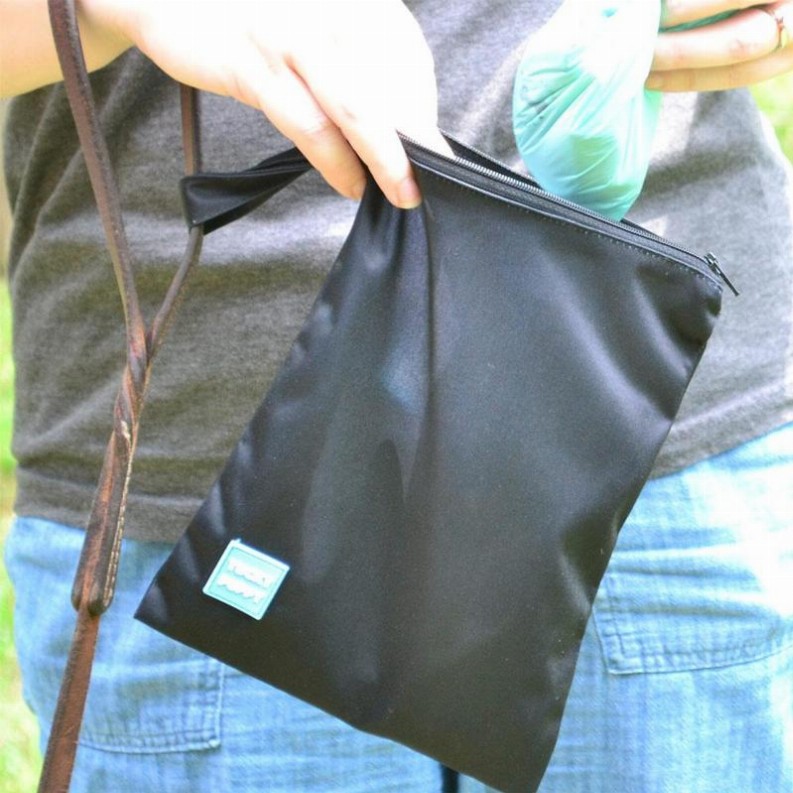 Black Yucky Puppy Dog Poop Bag Holders- Extra Large Size