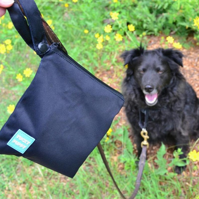 Black Yucky Puppy Dog Poop Bag Holders- Standard Size