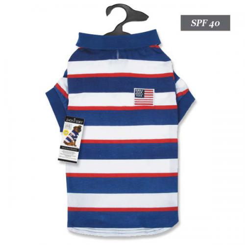 ZZ Patriotic Pooch SPF40 Polo - Large Red White Blue