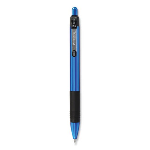 Zebra Z-Grip Elite Metal Retractable Ballpoint Pen - Bold Pen Point - 1 mm Pen Point Size - Retractable - Blue Gel-based Ink - 1
