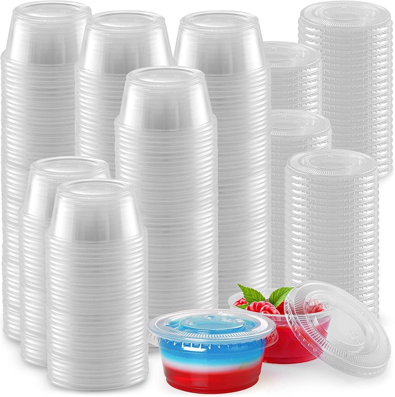 Clear Jello Shot Cups with Lids 2oz 2oz