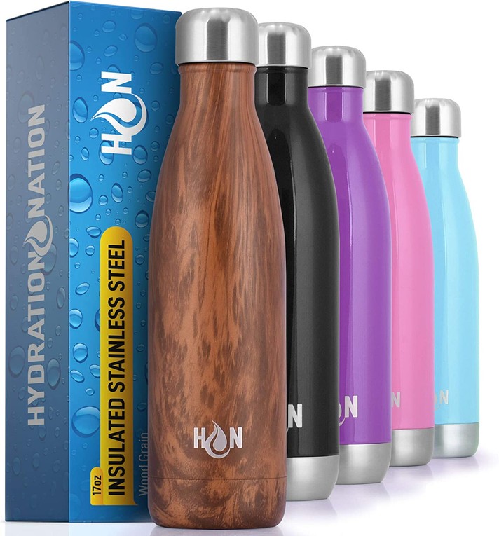 Hydration Nation Double Wall Insulated Water Bottle 34OZ WD-GRN