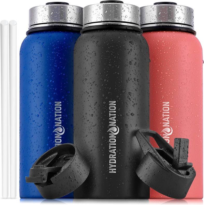 Hydration Nation Thermo Insulated Water Bottle 18OZ MDNGHT-BLK
