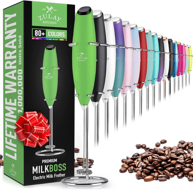 Milk Boss Milk Frother With Stand GREEN