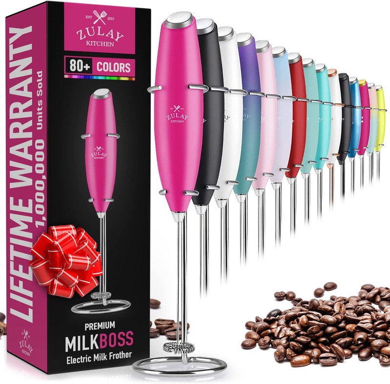 Milk Boss Milk Frother With Stand PINK