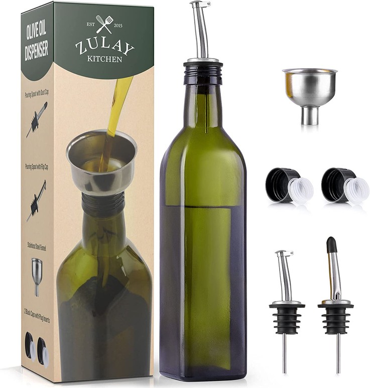 Olive Oil Dispenser Bottle with Accessories GRN