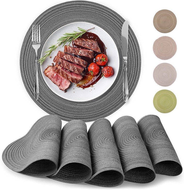 Round Placemats Braided GRY