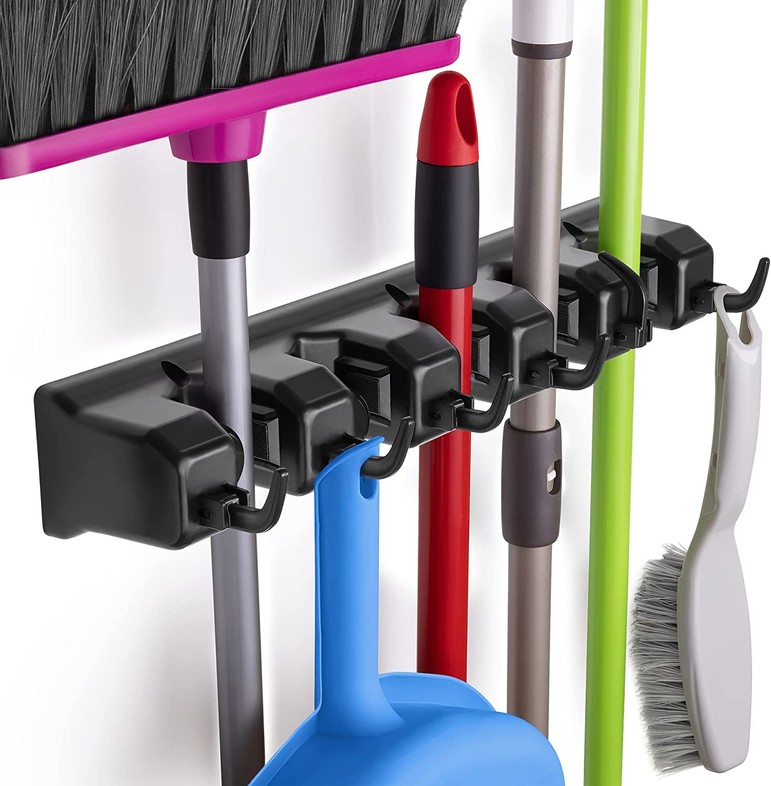 Wall Mount Mop and Broom Organizer