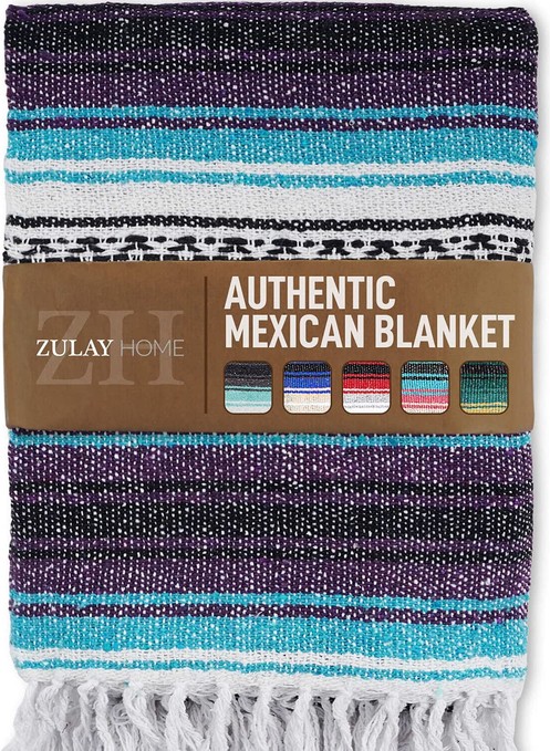 Zulay Home Hand Woven Mexican Blanket BL