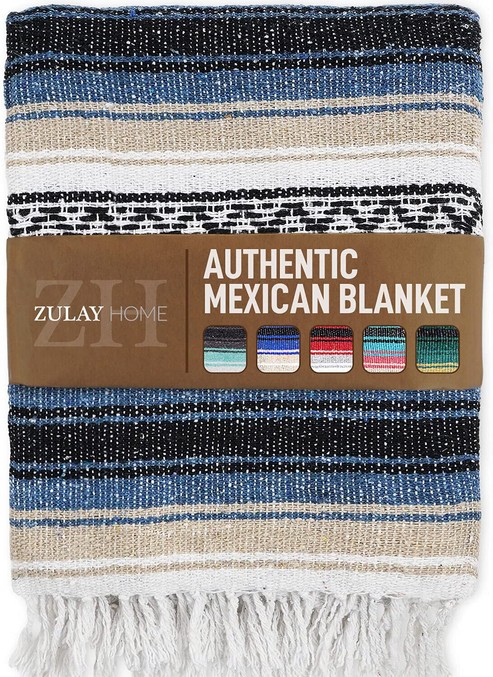 Zulay Home Hand Woven Mexican Blanket GN