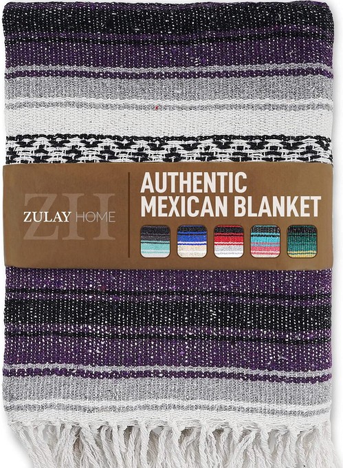 Zulay Home Hand Woven Mexican Blanket PPGY