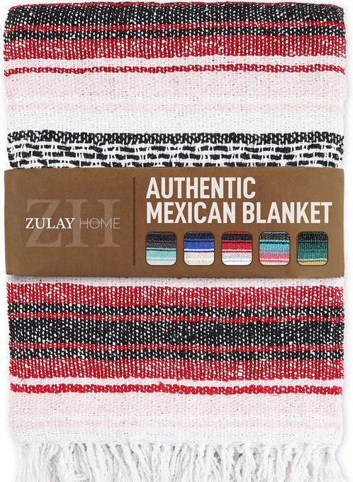 Zulay Home Hand Woven Mexican Blanket RDPK