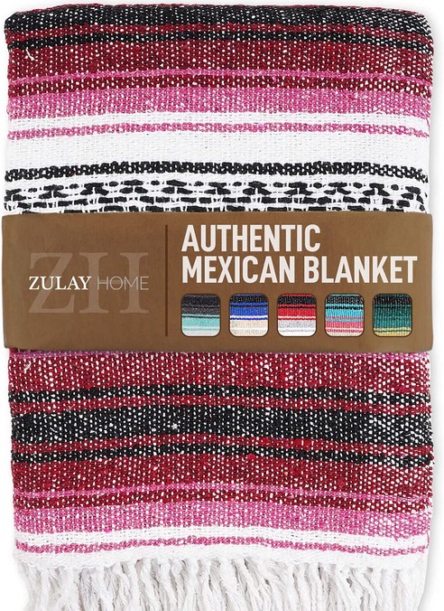 Zulay Home Hand Woven Mexican Blanket RDVL