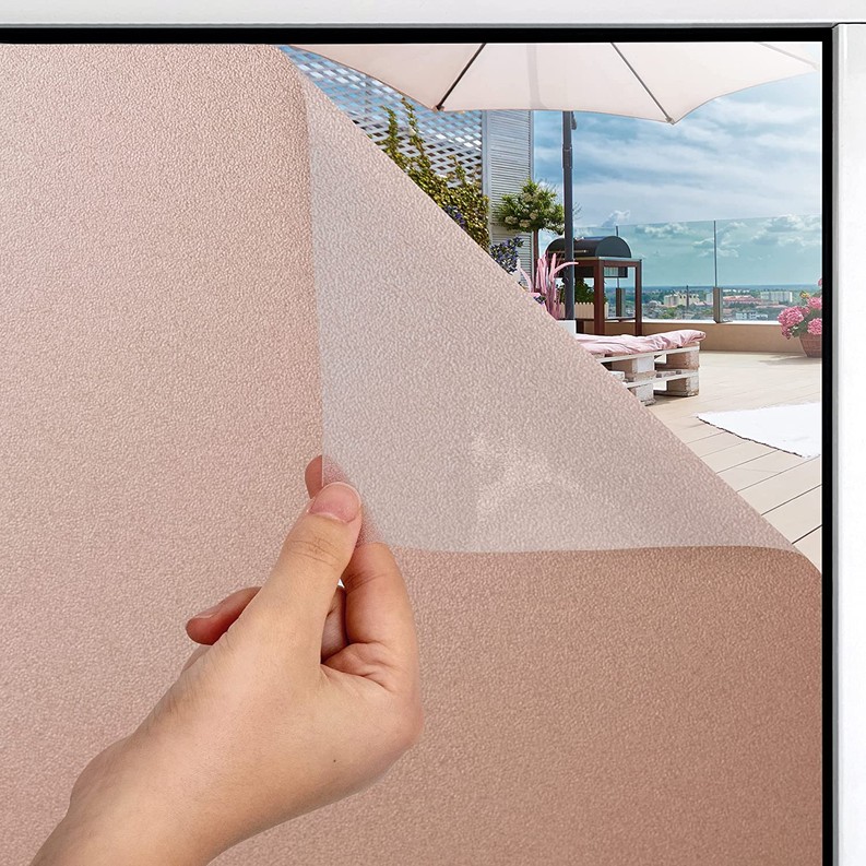 Zulay Home Window Privacy Film - Non Adhesive Opaque Privacy Window Film Glare & UV Protection WHT
