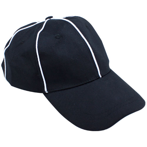 Official Black with White Stripes Referee / Umpire Cap