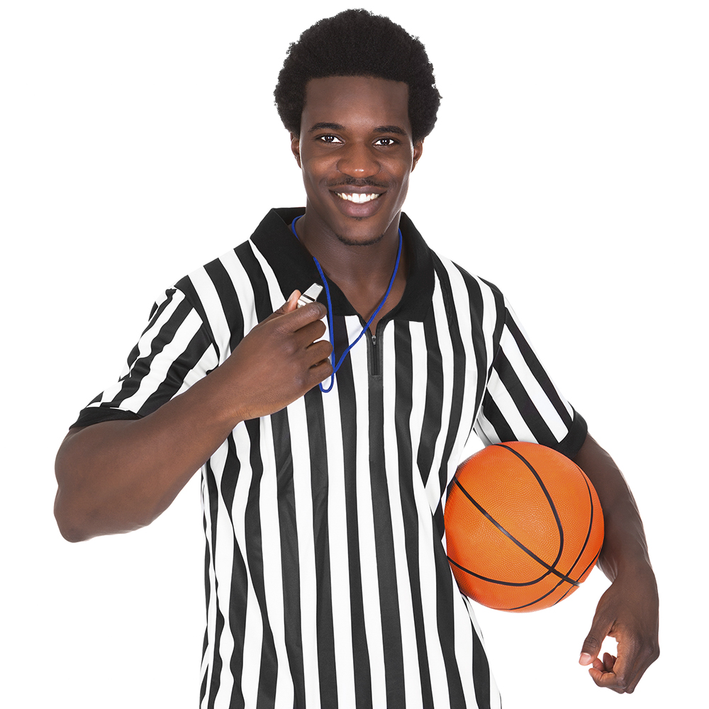 Men's Official Striped Referee/Umpire Jersey, XL