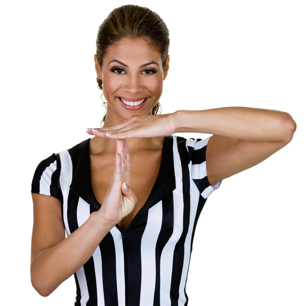 Women's Official Striped Referee/Umpire Jersey, XS
