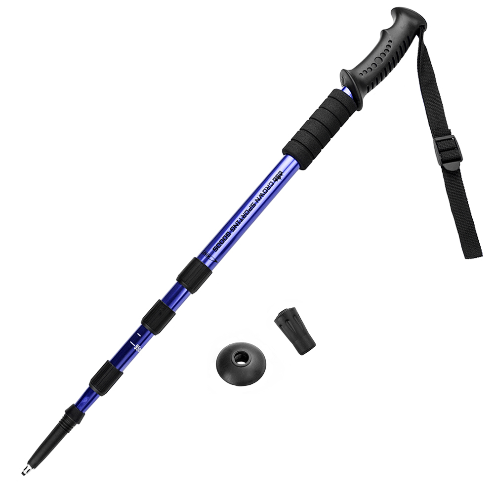 43" Blue Shock-Resistant Adjustable Trekking Pole