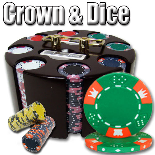 200 Count - Pre-Packaged - Poker Chip Set - Crown & Dice - Carousel