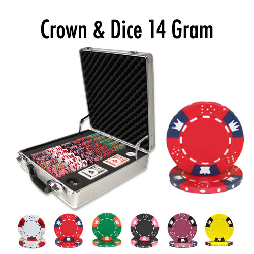 500 Count - Pre-Packaged - Poker Chip Set - Crown & Dice 14 Gram - Claysmith