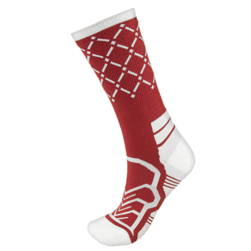 Medium Basketball Compression Socks, Red/White