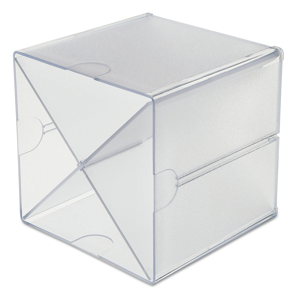Deflecto Stackable Cube Organizer - 4 Compartment(s) - 6" Height x 6" Width x 7.3" Depth - Desktop - Stackable - Clear - Plastic