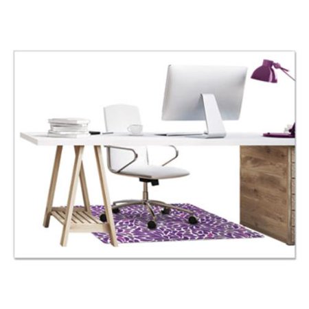 Deflecto FashionMat Purple Rain Chair Mat - Home, Office, Classroom, Hard Floor, Pile Carpet, Dorm Room - 40" Length x 35" Width