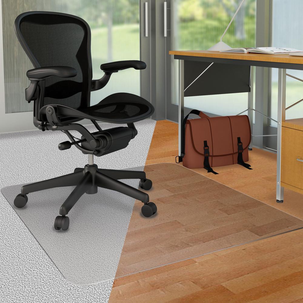 Deflecto DuoMat Multi-surface Chairmat - Carpet, Hard Floor - 53" Length x 45" Width - Lip Size 25" Length x 12" Width - Rectang