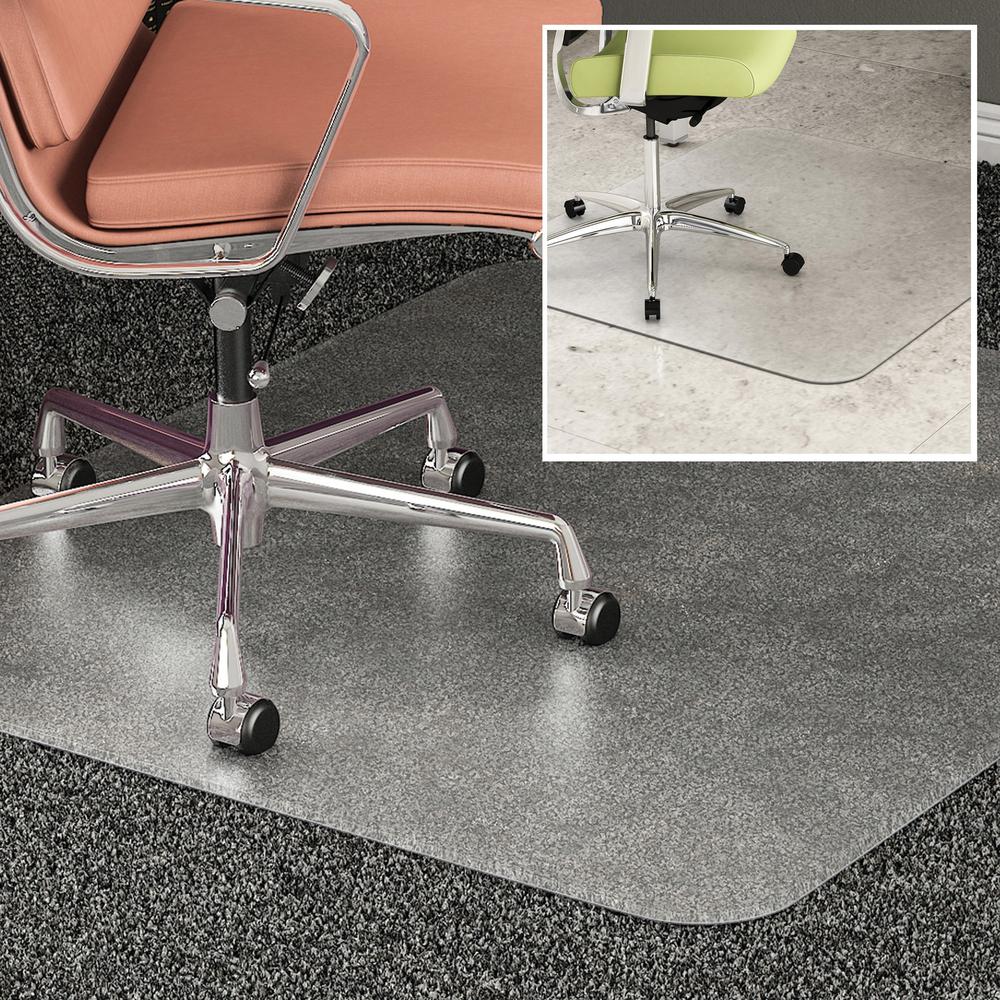 Deflecto DuoMat Multi-surface Chairmat - Carpet, Hard Floor - 60" Length x 46" Width - Rectangle - Classic - Clear