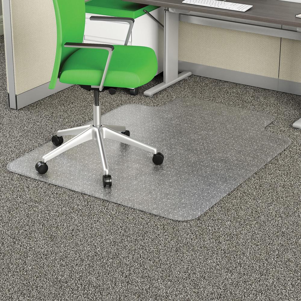 Deflecto EconoMat Chair Mat - Commercial, Carpet, Office - 53" Length x 45" Width x 0.10" Thickness - Clear