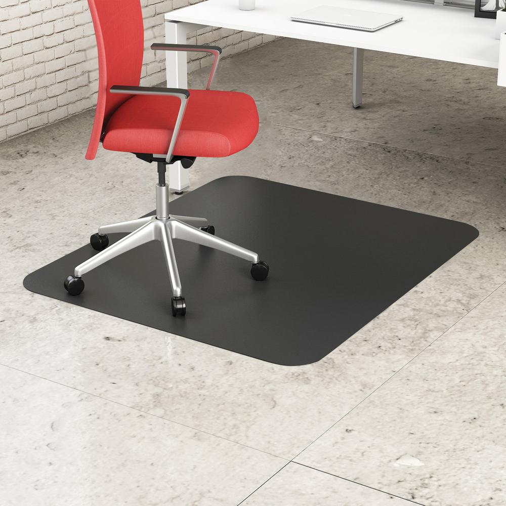 Deflecto Black EconoMat for Hard Floors - Hard Floor, Office, Carpeted Floor, Breakroom - 60" Length x 46" Width - Rectangle - V