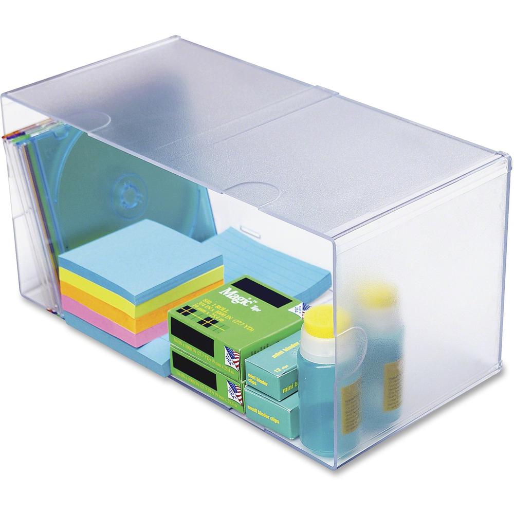 Deflecto Stackable Cube Organizer - 1 Compartment(s) - 6" Height x 12" Width x 6" Depth - Stackable, Sturdy, Removable Divider