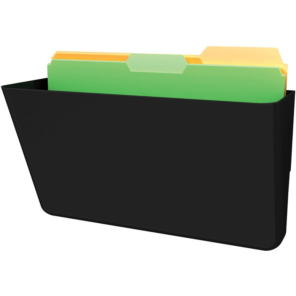 Deflecto EZ Link Sustainable DocuPocket - 1 Pocket(s) - 7" Height x 13" Width x 4" Depth - 50% Recycled - Black - Plastic - 1 Ea