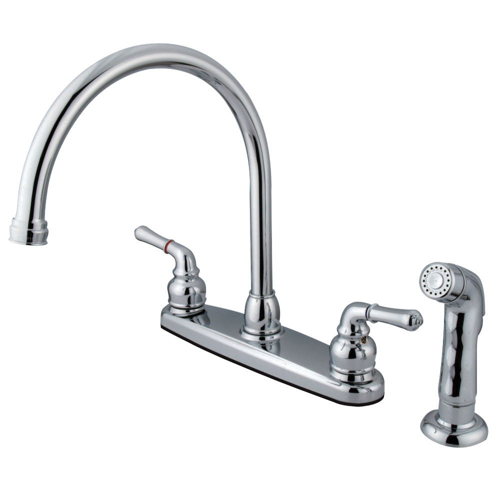 Kingston Brass FB791SP Magellan 8-Inch Centerset Kitchen Faucet with Sprayer, Polished Chrome