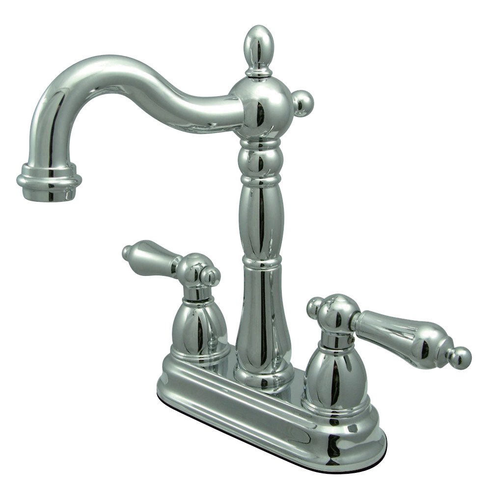 Kingston Brass KB1491AL Heritage Two-Handle Bar Faucet, Polished Chrome