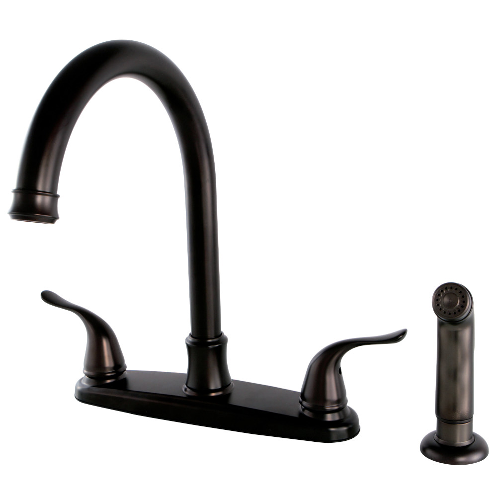 Kingston Brass FB7795YLSP Yosemite 8-Inch Centerset Kitchen Faucet with Sprayer, Oil Rubbed Bronze