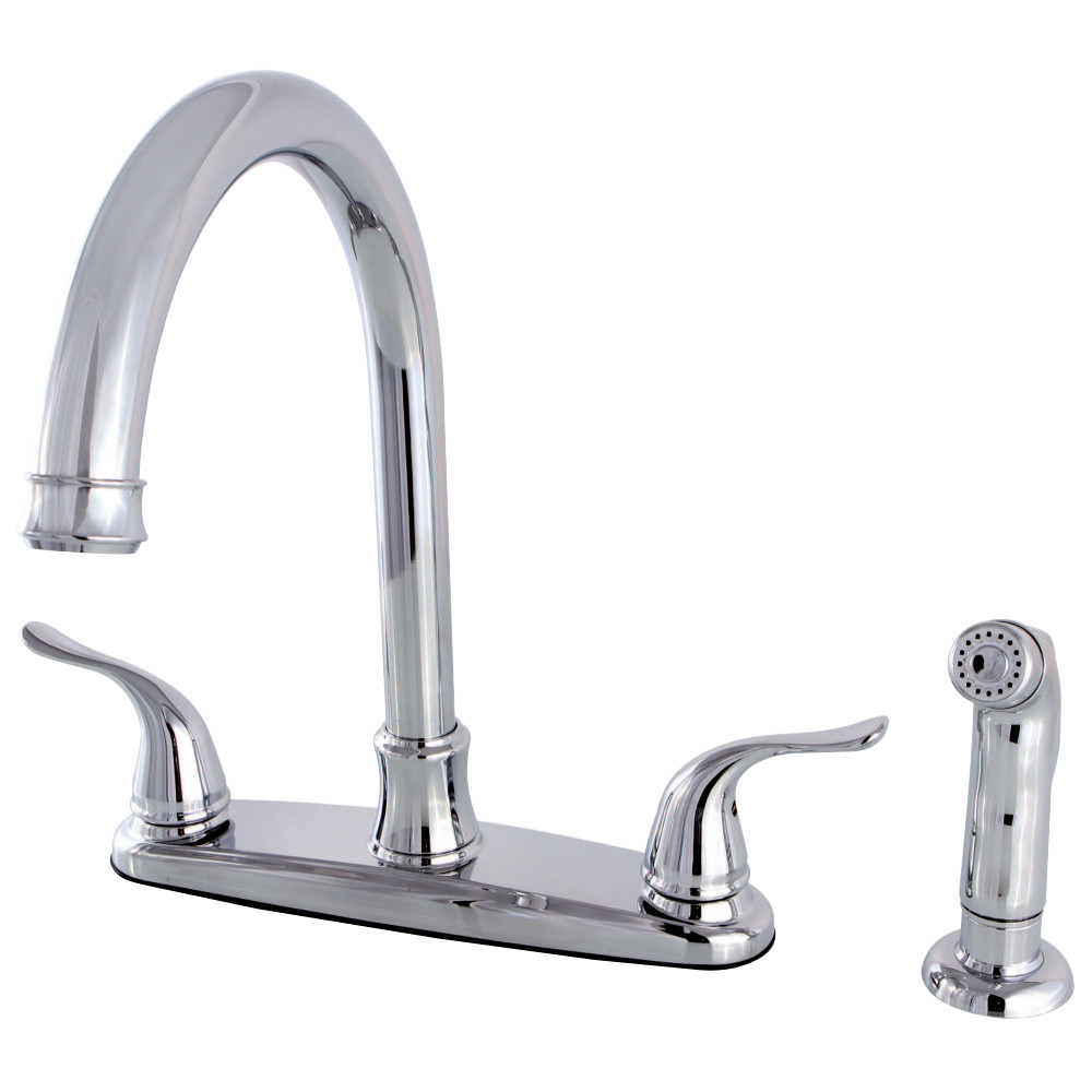Kingston Brass FB7791YLSP Yosemite 8-Inch Centerset Kitchen Faucet with Sprayer, Polished Chrome
