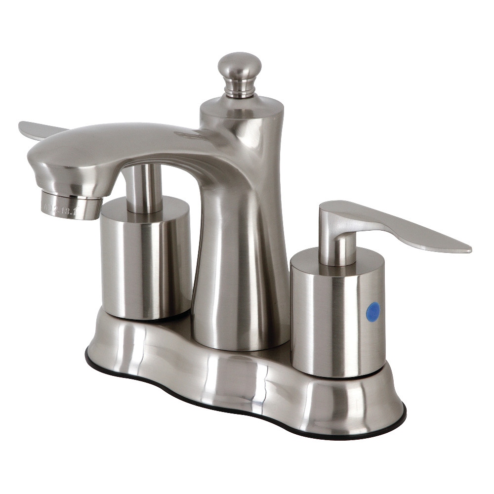 Kingston Brass FB7618SVL 4" Centerset Bathroom Faucet with Retail Pop-Up, Brushed Nickel