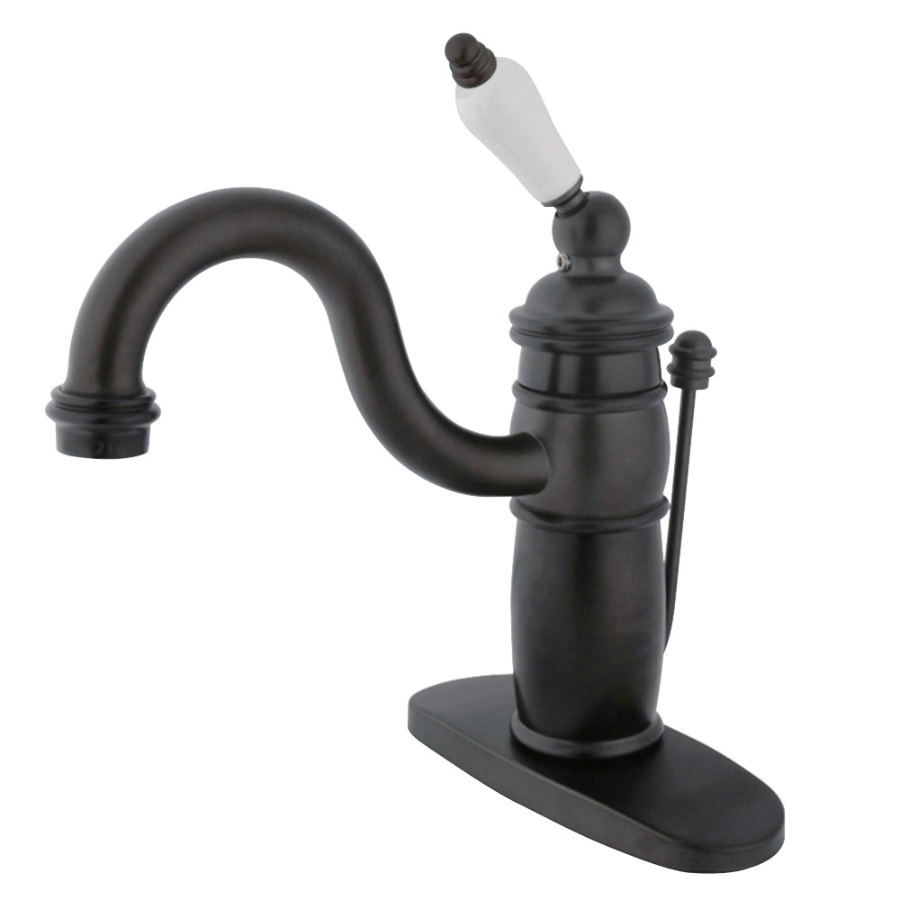 Kingston Brass KB1405PL Victorian Single-Handle Bathroom Faucet with Pop-Up Drain, Oil Rubbed Bronze