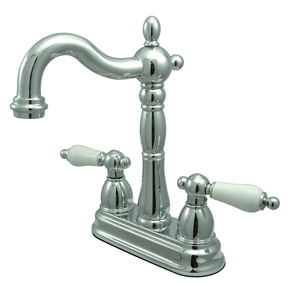 Kingston Brass KB1491PL Heritage Two-Handle Bar Faucet, Polished Chrome