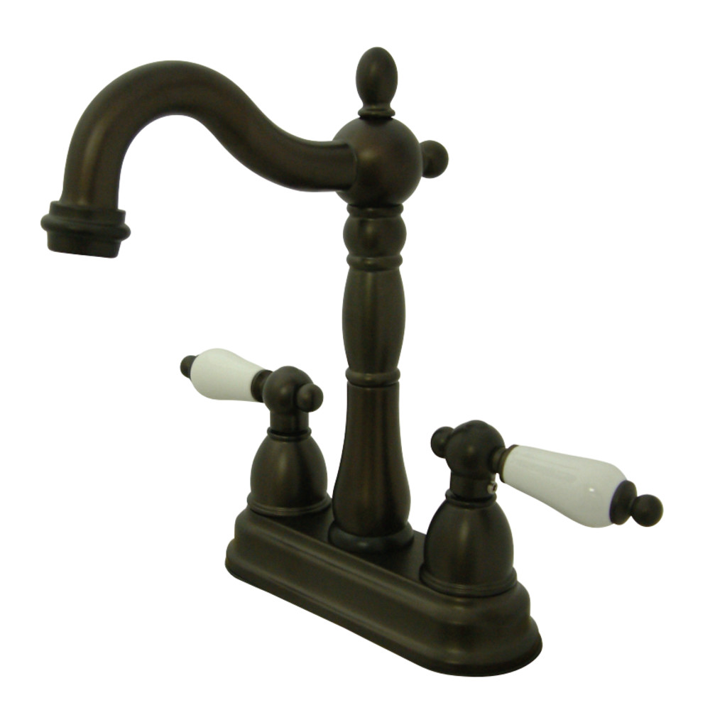 Kingston Brass KB1495PL Heritage Two-Handle Bar Faucet, Oil Rubbed Bronze