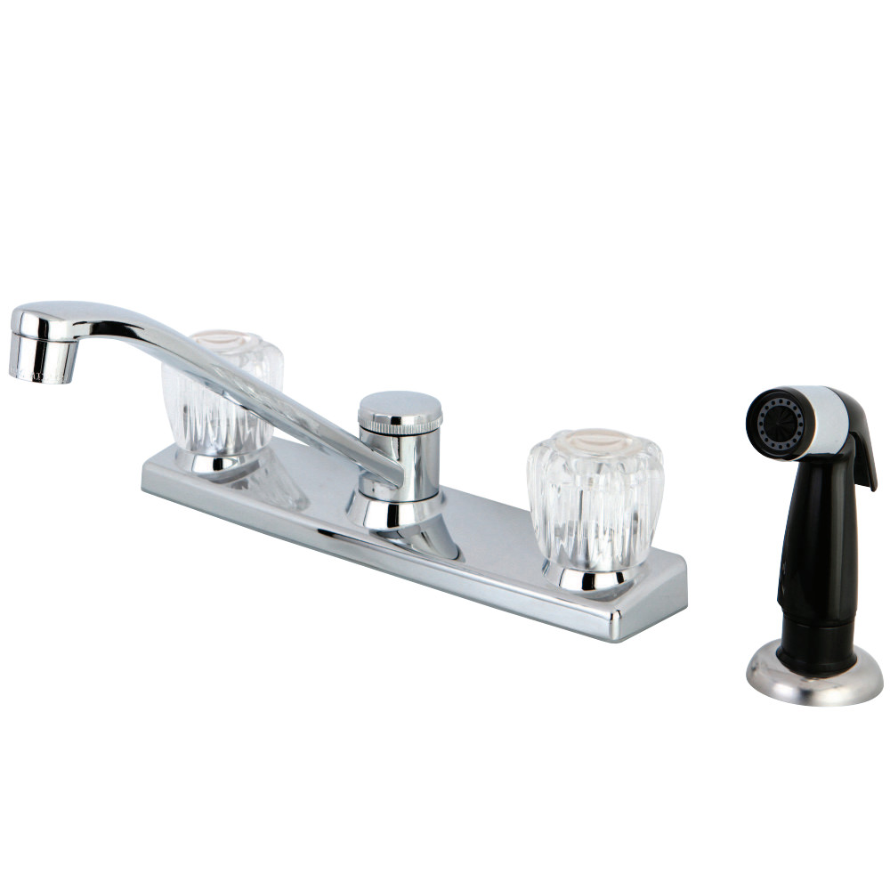 Kingston Brass FB122 Columbia 8-Inch Centerset Kitchen Faucet with Sprayer, Polished Chrome