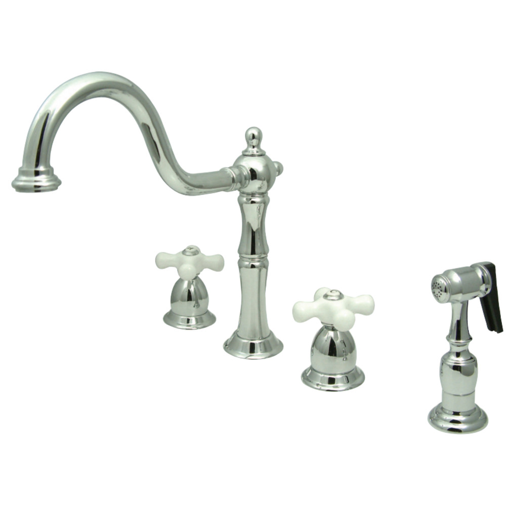 Kingston Brass KB1791PXBS Widespread Kitchen Faucet, Polished Chrome