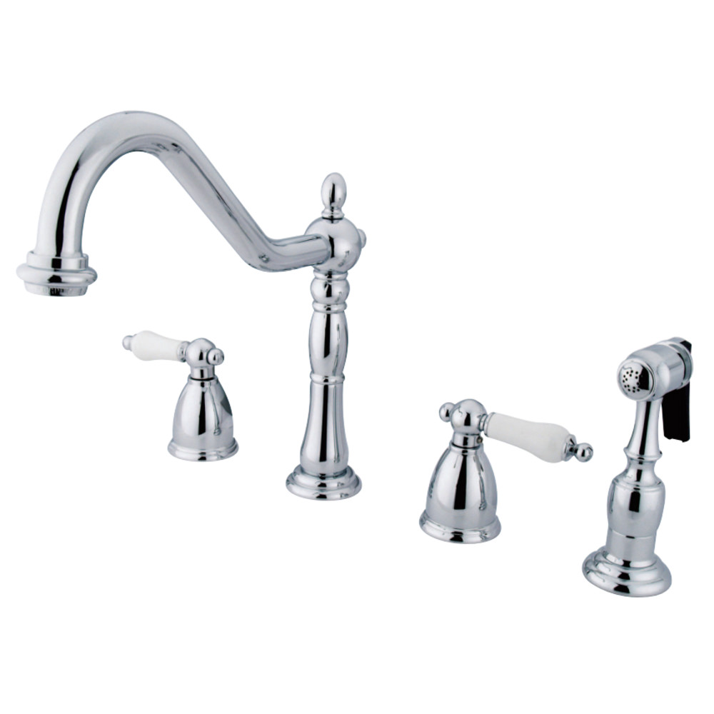 Kingston Brass KB1791PLBS Widespread Kitchen Faucet, Polished Chrome